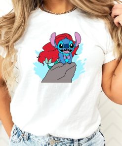 Funny Stitch and Ariel Shirt, Disney Princess Shirt