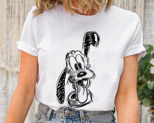 Disney Pluto Sketch Portrait Poster T-Shirt