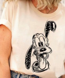 Disney Pluto Sketch Portrait Poster T-Shirt