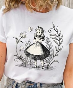 Disney Alice in Wonderland Portrait Sketch Retro Shirt