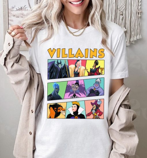 Disney Villains Bad Girls Bad Guys Retro Panel T-Shirt, Maleficent