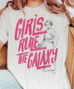 Star Wars Princess Leia Girls Rule The Galaxy Sketch Retro Shirt