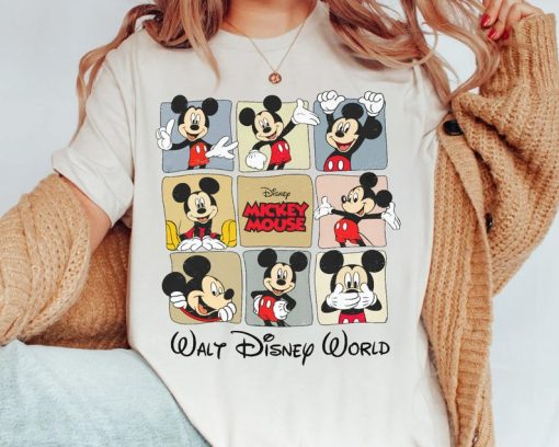 Cute Walt Disney World Mickey Mouse Emotion Retro Shirt