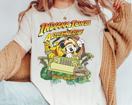 Disney Mickey Mouse And Pluto Dog Indiana Jones Adventure Shirt