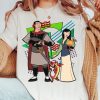 Disney Retro 90s Style Group Shot Mulan Characters Squad Shirt