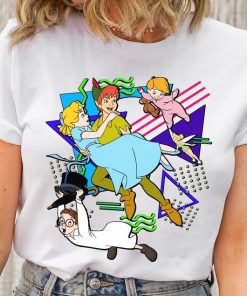 Disney Retro 90s Style Group Shot Peter Pan Characters Squad Shirt