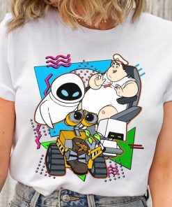 Disney Retro 90s Style Group Shot Wall-E Characters Squad Shirt