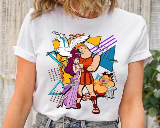 Disney Retro 90s Style Group Shot Hercules Characters Squad Shirt