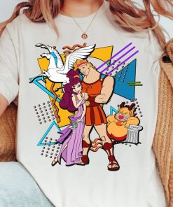 Disney Retro 90s Style Group Shot Hercules Characters Squad Shirt