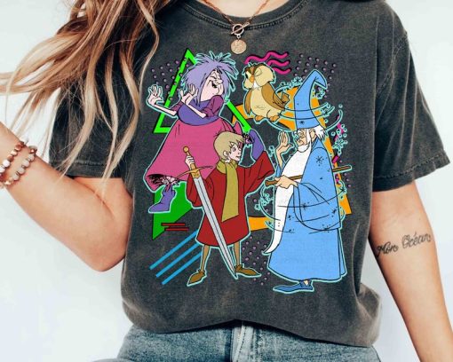 Disney Retro 90s Style Group Shot The Sword in the Stone Characters Gr