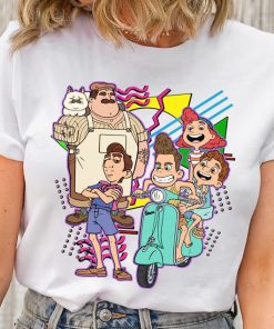 Disney Retro 90s Style Group Shot Pixar Luca Characters Squad Shirt