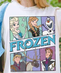 Vintage Frozen Characters Shirt, Retro Elsa Anna Olaf Hans T-shirt