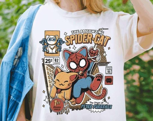 Retro The Ameowzing Spider Cat Shirt, Funny Spider Cat Vintage T-shirt