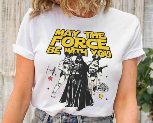 May The Force Be With You Darth Vader & Stormtrooper Mickey Ears T-shi