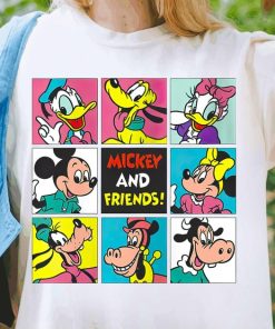 Mickey And Friends Grid Shirt, Minnie, Clarabelle Cow