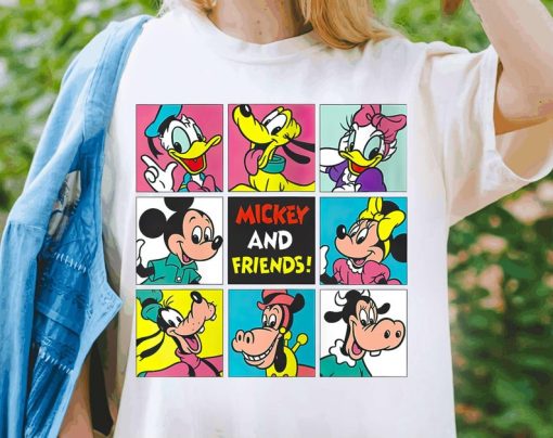 Mickey And Friends Grid Shirt, Minnie, Clarabelle Cow