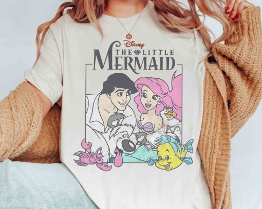 Disney The Little Mermaid Vintage Group Poster T-Shirt