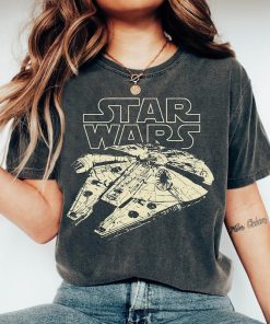 Vintage Disney Star Wars Shirt, Millennium Falcon Graphic T-shirt