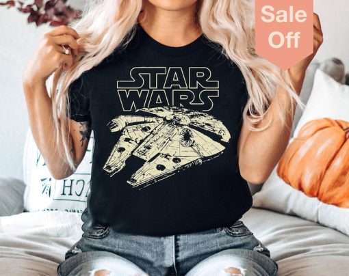 Vintage Disney Star Wars Shirt, Millennium Falcon Graphic T-shirt