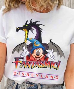 Retro Maleficent Dragon And Sorcerer Mickey T-shirt