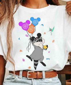 Cute Meeko Raccoon And Flit With Mickey Balloons T-shirt