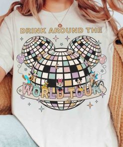 Vintage Drink Around The World Tour Mickey Disco T-shirt