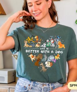 Comfort Colors Life Is Better With Dogs Shirt, Cute Disney T-shirt