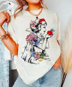 Disney Snow White Princess Sketch Retro Shirt