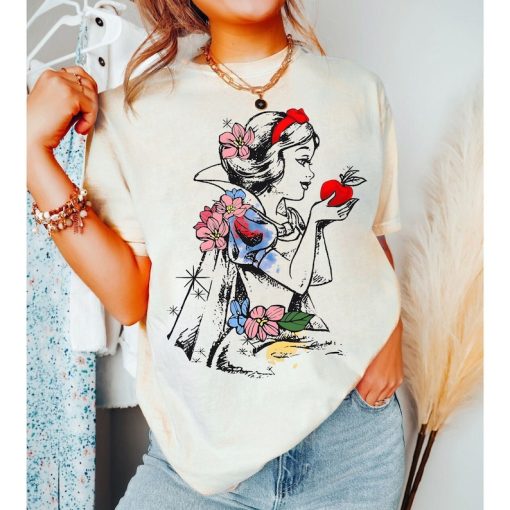 Disney Snow White Princess Sketch Retro Shirt