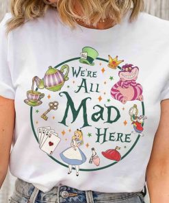 Vintage Alice in Wonderland We're All Mad Here T-shirt