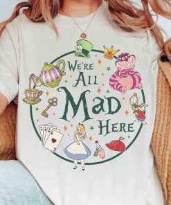 Vintage Alice in Wonderland We're All Mad Here T-shirt