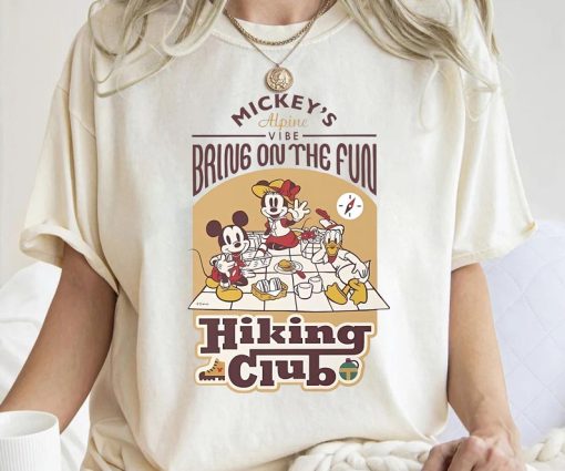 Disney Funny Mouse Mickey's Hiking Club Retro Shirt