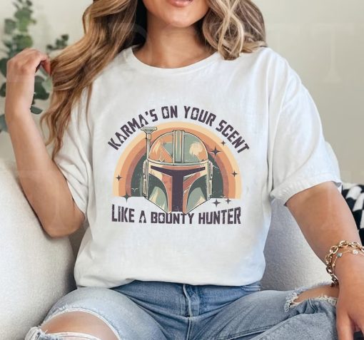 Star Wars Vintage Karma Is On Your Scent Bounty Hunter Shirt