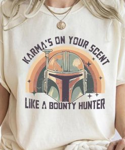 Star Wars Vintage Karma Is On Your Scent Bounty Hunter Shirt