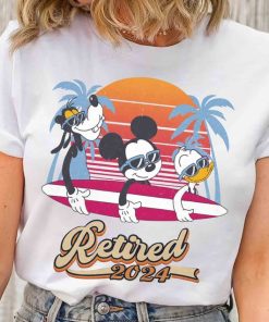 Retro Mickey and Friends Retired Summer Beach T-shirt