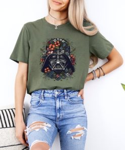 Floral Darth Vader Face Shirt, Star Wars Flowers T-shirt