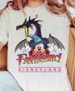 Retro Maleficent Dragon And Sorcerer Mickey T-shirt