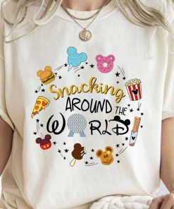 Snacking Around The World Shirt, Vintage Disneyland Family Trip Shirt