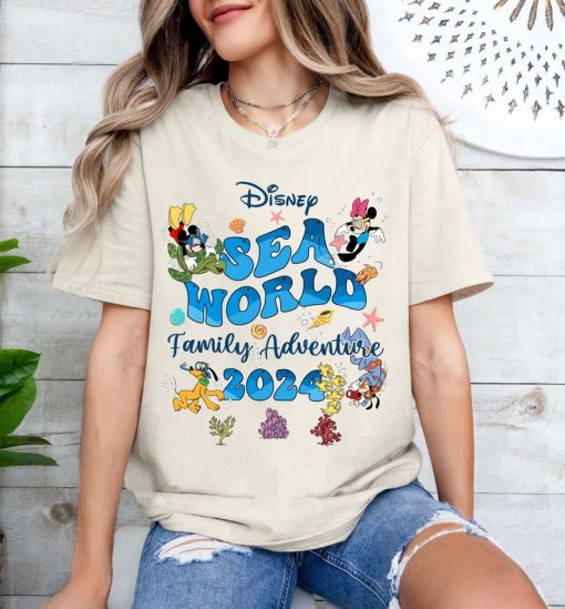 Disney Sea World Family Adventure 2024 Mickey and Friends Shirt