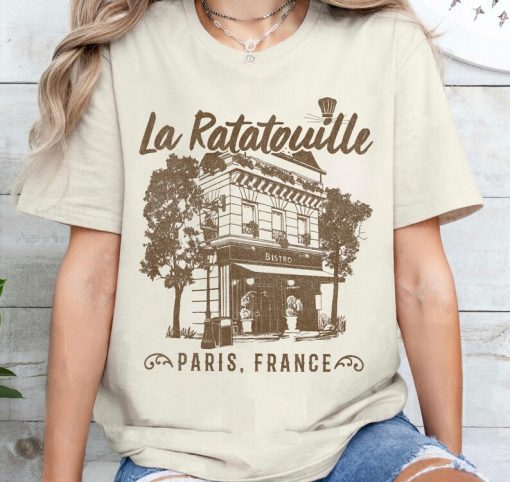 Disney Pixar Ratatouille Paris, France Vintage Restaurant T-Shirt