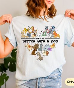 Comfort Colors Life Is Better With Dogs Shirt, Cute Disney T-shirt