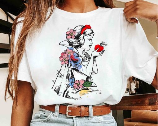 Disney Snow White Princess Sketch Retro Shirt