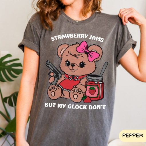 Comfort Colors Strawberry Jams But My Glock Don't Unisex Shirt