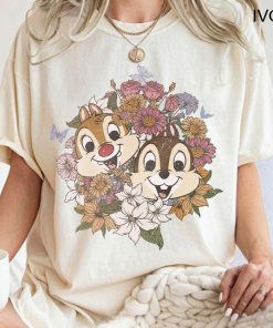 Chip And Dale Shirt, Disney Floral Shirt, Retro Disney Shirt