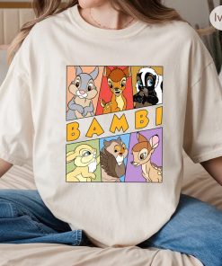 Retro Disney Bambi Characters Shirt, Bambi, Flower, Thumper, Faline