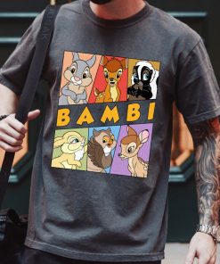 Retro Disney Bambi Characters Shirt, Bambi, Flower, Thumper, Faline