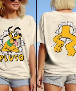 Two-sided Cute Pluto Dog Portrait Mickey and Friends Shirt