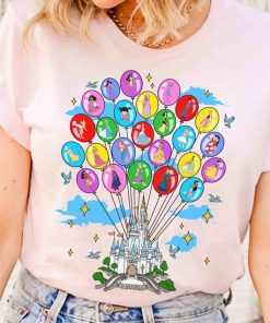 Disney Princess Castle Characters Balloons T-Shirt