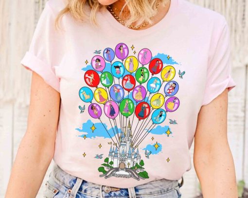 Disney Princess Castle Characters Balloons T-Shirt