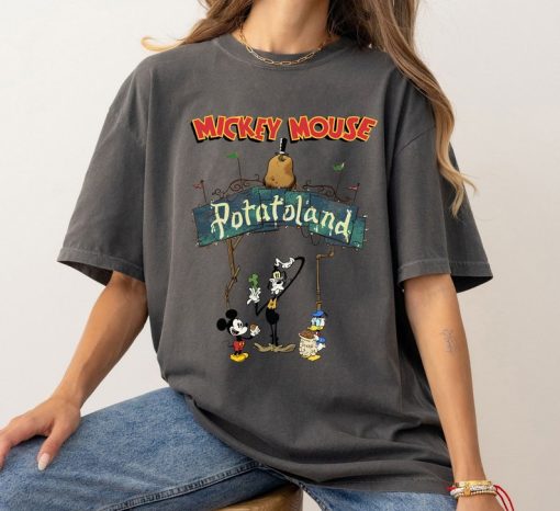 Vintage Funny Mickey Goofy Donald Potatoland Classic Shirt